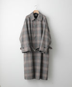 画像をギャラリービューアに読み込む, INTÉRIM(インテリム)のHYPER BIG HOUNDSTOOTH CHECK PLAID SINGLE RAGLAN BELTED OVER COAT - GRANITE GREY CHECK
