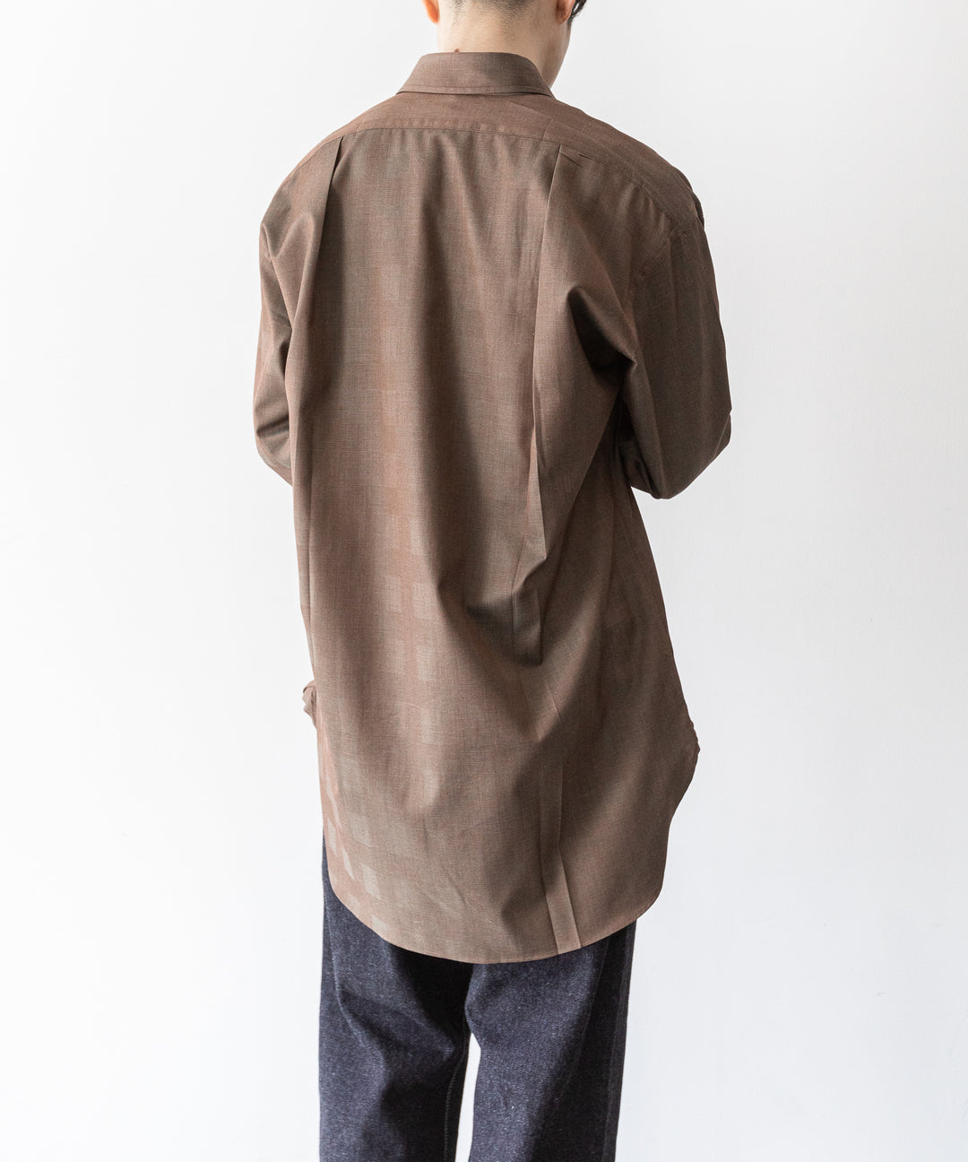 【INTÉRIM】インテリムの限定シャツ HYPER BIG IRIDESCENT CHECK LONG HORN WESTERN SHIRT - BROWN/GREEN
