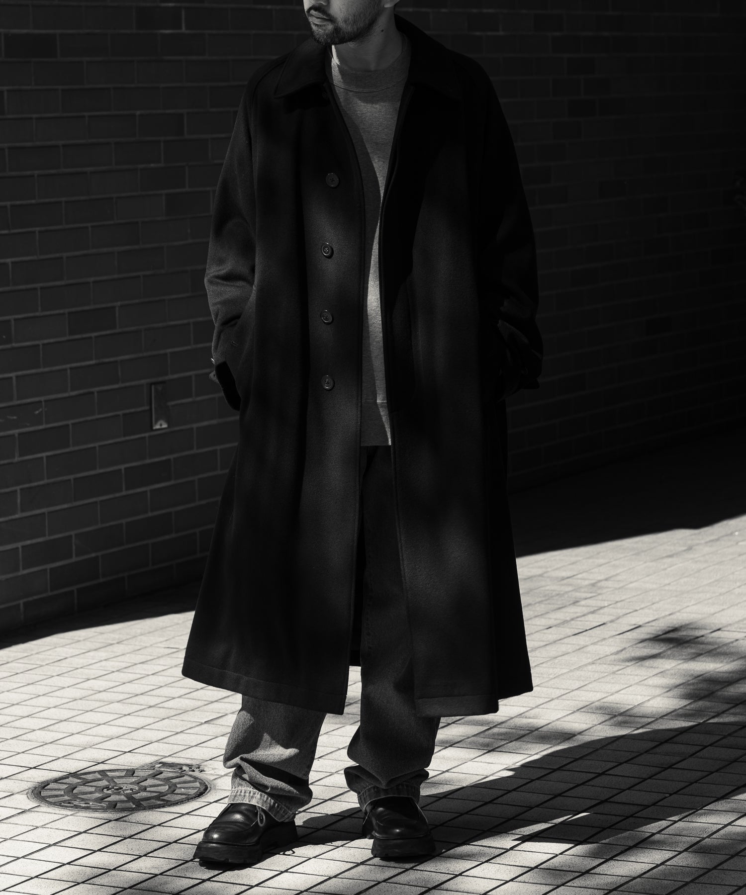 INTÉRIM(インテリム)のHYPER BIG CASHMERE50 SINGLE RANGE BELTED OVER COAT - BLACK