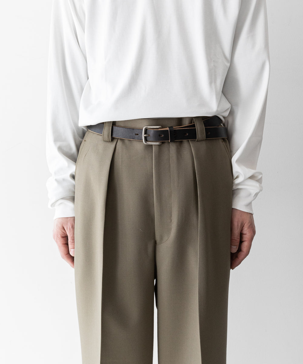 【INTÉRIM】インテリムのバギースラックスWOOL MOHAIR GABERDINE 1-TUCK BAGGY SLACKS インテリム 22aw 公式通販サイト session福岡セレクトショップ