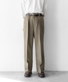 【INTÉRIM】WOOL MOHAIR GABERDINE 1-TUCK BAGGY SLACKS - OLIVE
