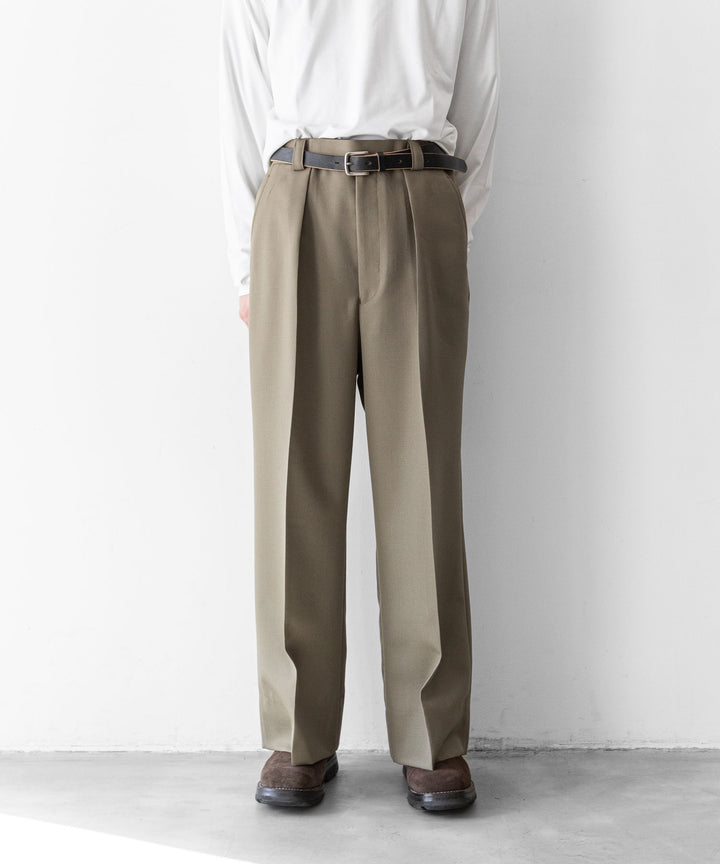 【INTÉRIM】インテリムのバギースラックスWOOL MOHAIR GABERDINE 1-TUCK BAGGY SLACKS インテリム 22aw 公式通販サイト session福岡セレクトショップ