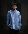 【KANEMASA】ROYAL OX DRESS KNIT SHIRT STAND COLLAR LOOSE FIT - BLUE　