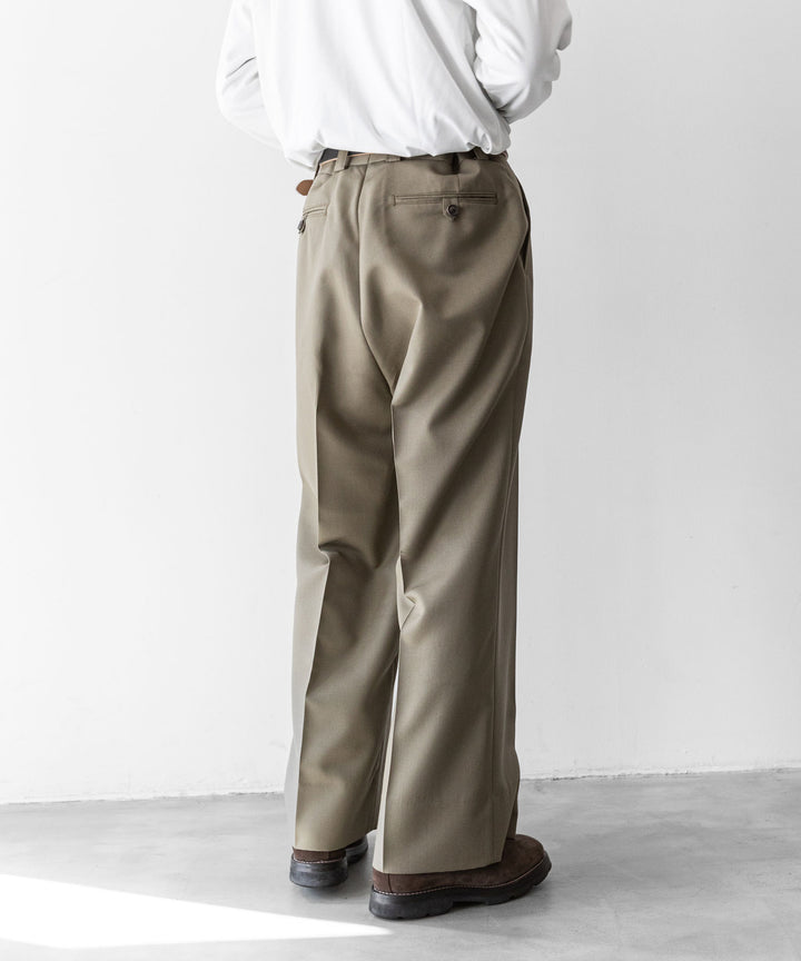 【INTÉRIM】インテリムのバギースラックスWOOL MOHAIR GABERDINE 1-TUCK BAGGY SLACKS インテリム 22aw 公式通販サイト session福岡セレクトショップ
