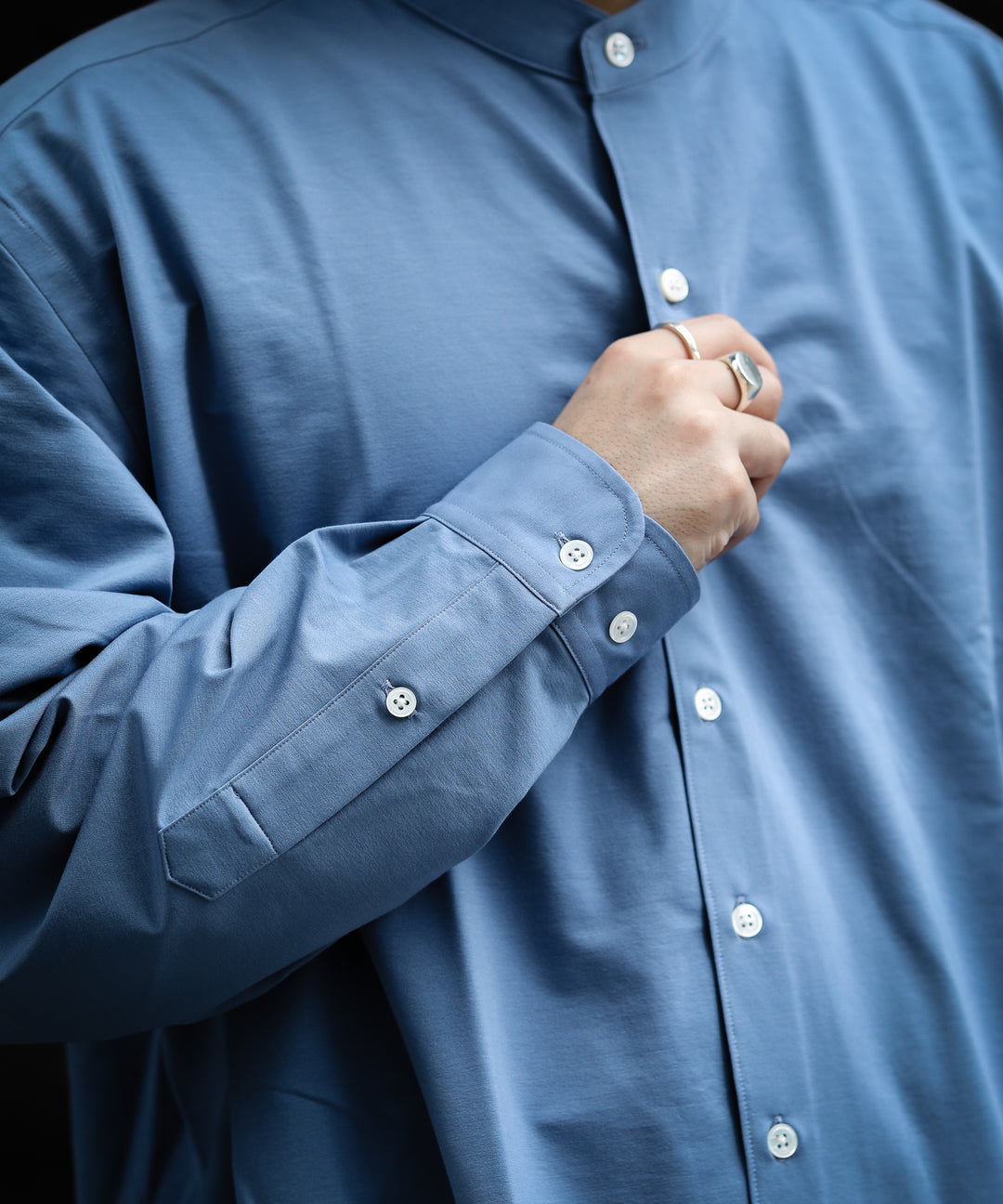 KANEMASA カネマサ 22ss ROYAL OX DRESS KNIT SHIRT STAND COLLAR LOOSE FIT シャツ 公式通販サイト sessionセッション福岡セレクトショップ
