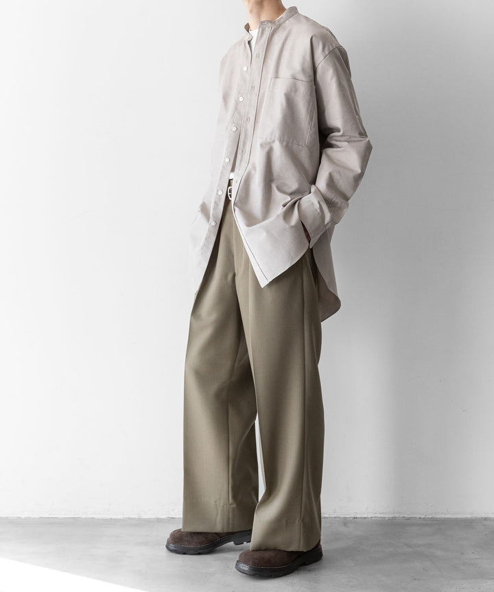 【INTÉRIM】インテリムのバギースラックスWOOL MOHAIR GABERDINE 1-TUCK BAGGY SLACKS インテリム 22aw 公式通販サイト session福岡セレクトショップ