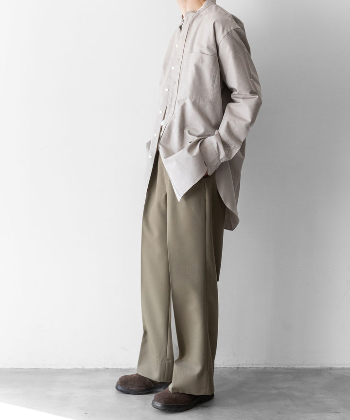【INTÉRIM】インテリムのバギースラックスWOOL MOHAIR GABERDINE 1-TUCK BAGGY SLACKS インテリム 22aw 公式通販サイト session福岡セレクトショップ