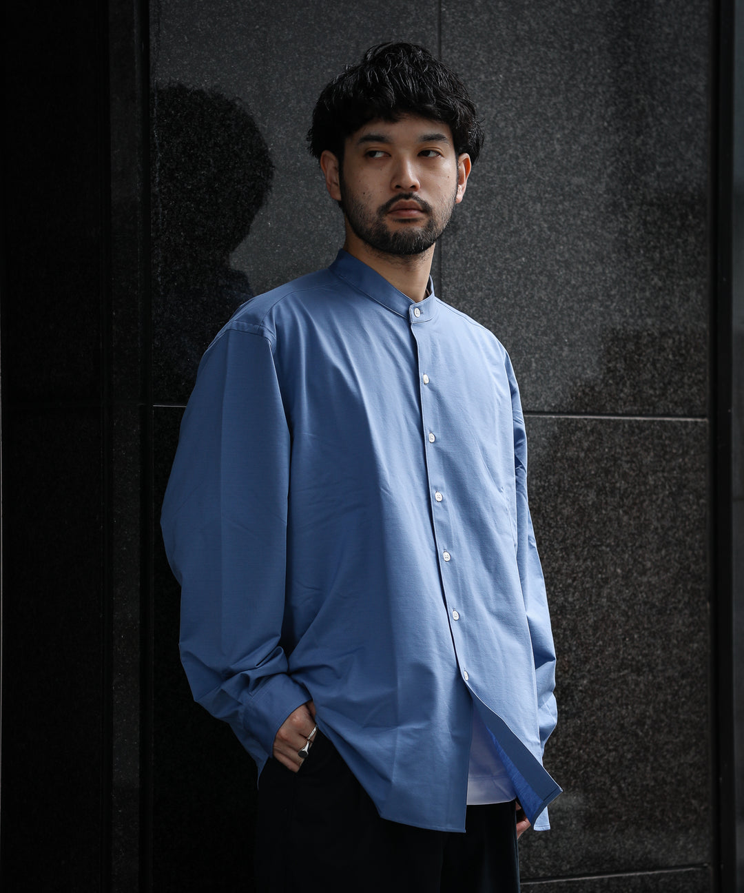 KANEMASA カネマサ 22ss ROYAL OX DRESS KNIT SHIRT STAND COLLAR LOOSE FIT シャツ 公式通販サイト sessionセッション福岡セレクトショップ