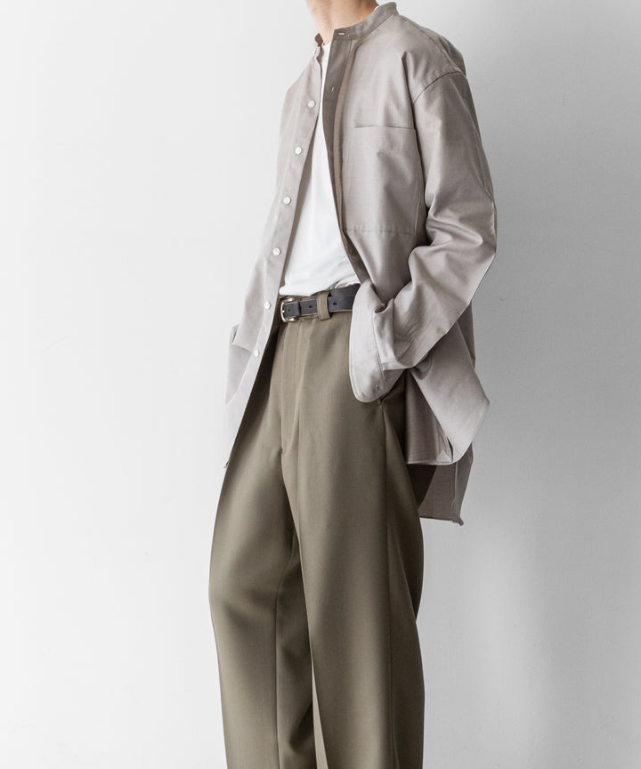 【INTÉRIM】インテリムのバギースラックスWOOL MOHAIR GABERDINE 1-TUCK BAGGY SLACKS インテリム 22aw 公式通販サイト session福岡セレクトショップ