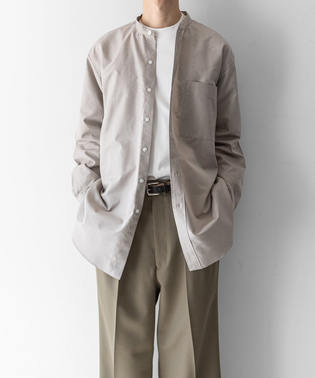 【INTÉRIM】インテリムのバギースラックスWOOL MOHAIR GABERDINE 1-TUCK BAGGY SLACKS インテリム 22aw 公式通販サイト session福岡セレクトショップ