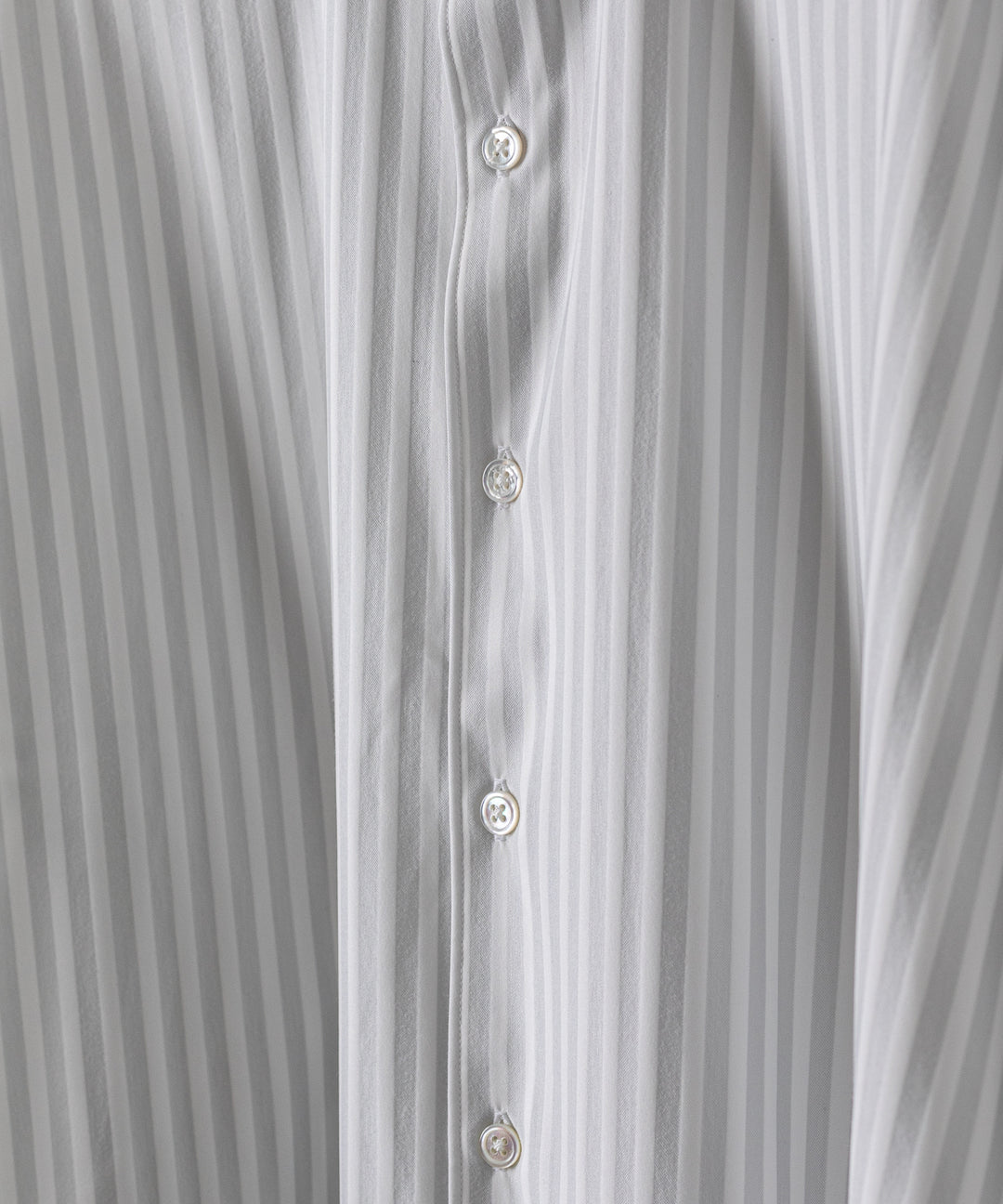【KANEMASA】カネマサのLONDON STRIPE DRESS JERSEY SHIRT - LIGHT GRAY×WHITE