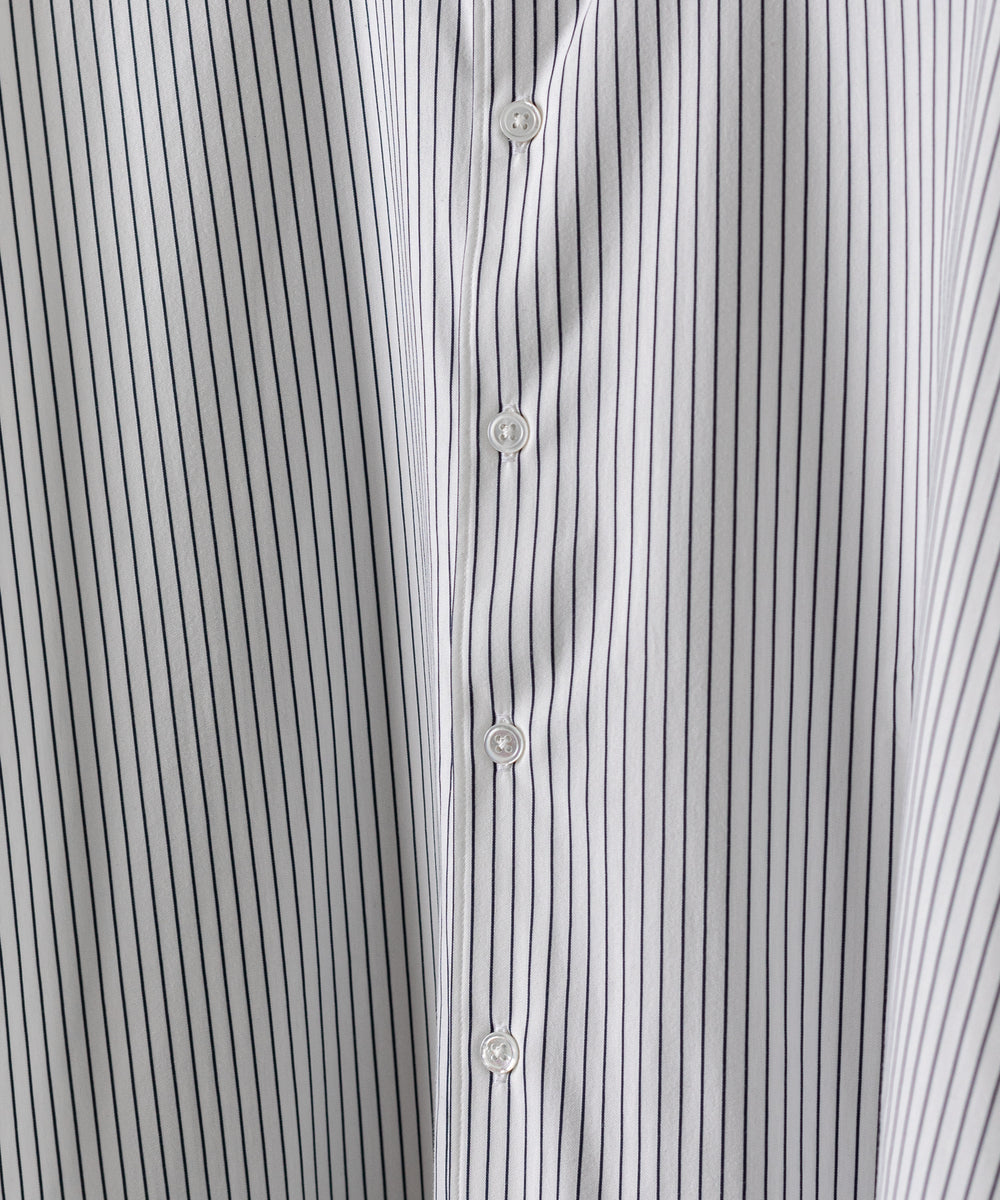 【KANEMASA PHIL.】カネマサのPENCIL STRIPE DRESS JERSEY SHIRT - WHITE×NAVY