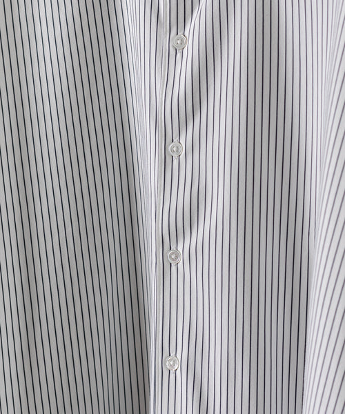 KANEMASA】PENCIL STRIPE DRESS JERSEY SHIRT - WHITE×NAVY – session