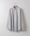 【KANEMASA】PENCIL STRIPE DRESS JERSEY SHIRT - LIGHT GRAY×WHITE