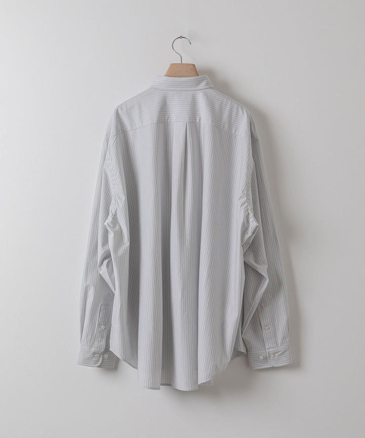 【KANEMASA】カネマサのLONDON STRIPE DRESS JERSEY SHIRT - LIGHT GRAY×WHITE