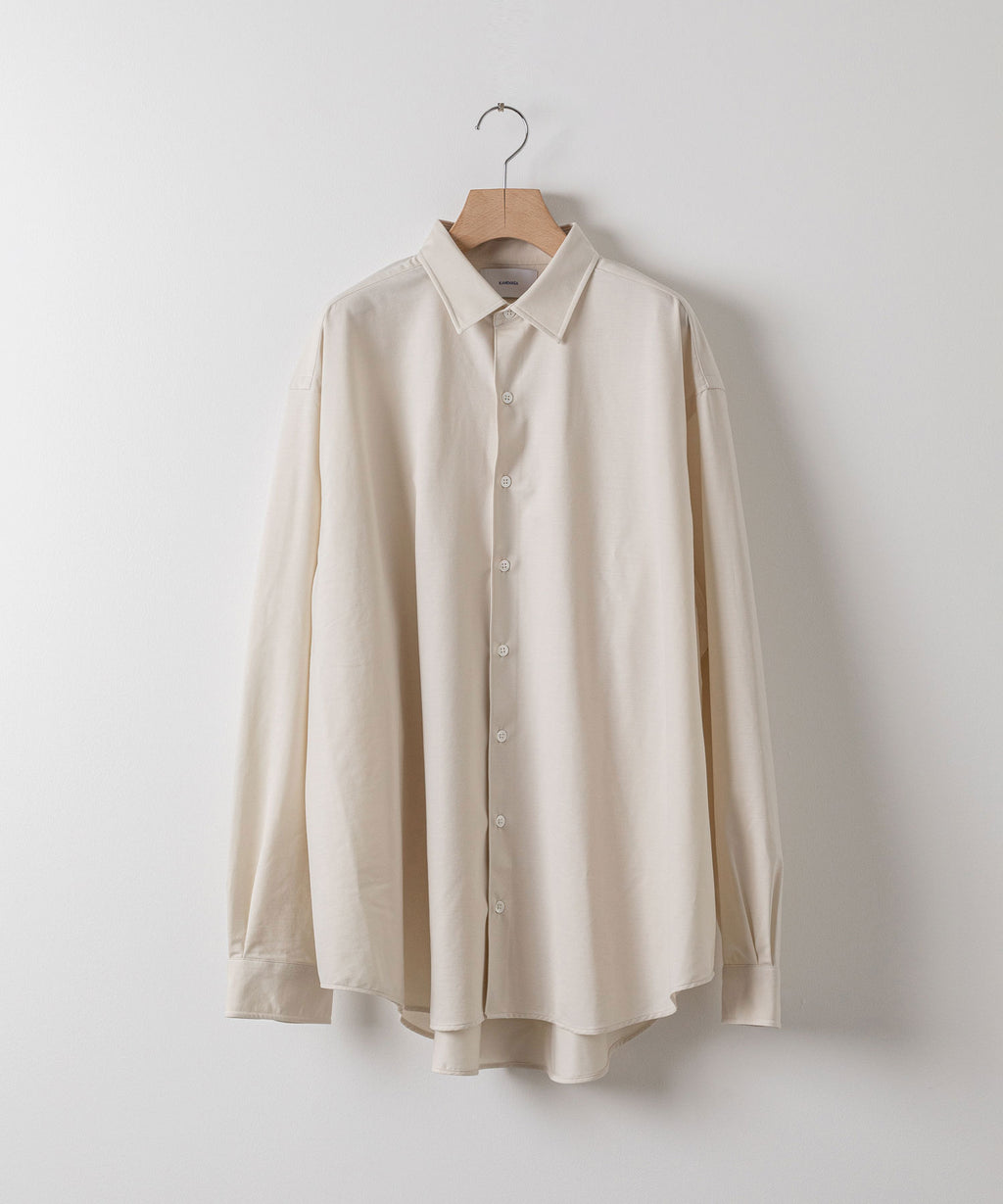 【KANEMASA PHIL.】カネマサのROYAL OX DRESS JERSEY SHIRT - ECRU