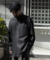 【INTÉRIM】90'S FIT UK BLACK DENIM BUTTON DOWN SHIRT - BLACK DENIM