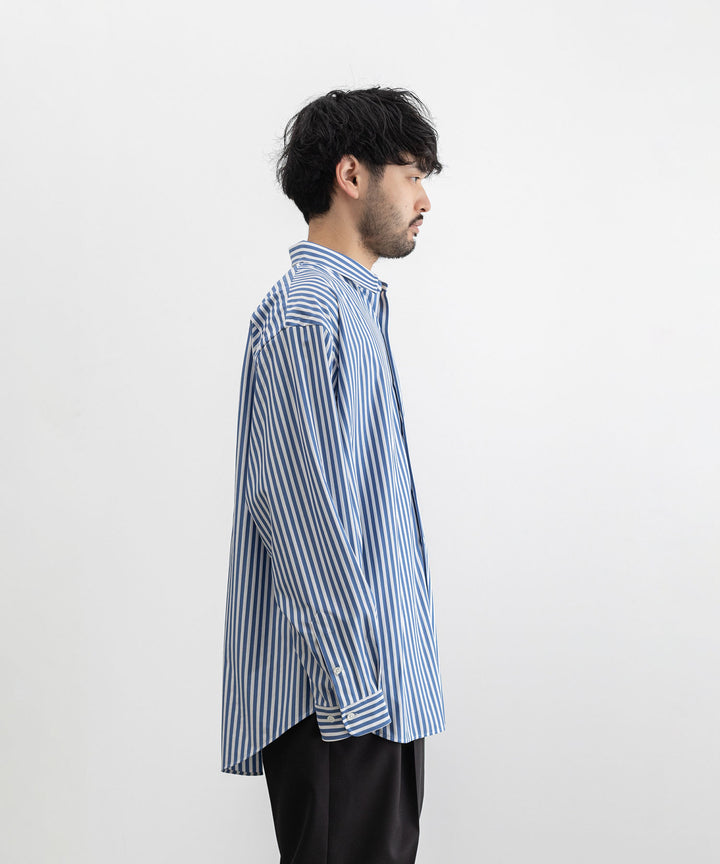  【KANEMASA PHIL.】カネマサのLONDON STRIPE DRESS JERSEY SHIRT - ULTRAMARINE×WHITE