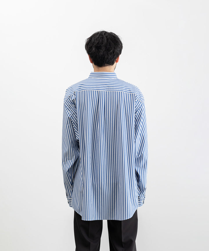  【KANEMASA PHIL.】カネマサのLONDON STRIPE DRESS JERSEY SHIRT - ULTRAMARINE×WHITE