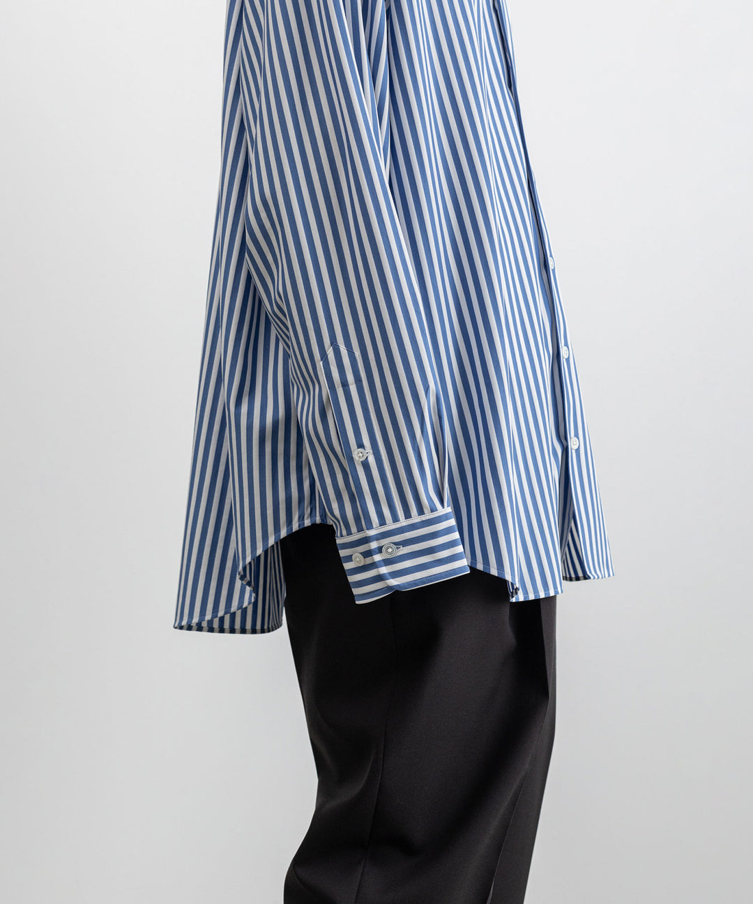  【KANEMASA PHIL.】カネマサのLONDON STRIPE DRESS JERSEY SHIRT - ULTRAMARINE×WHITE