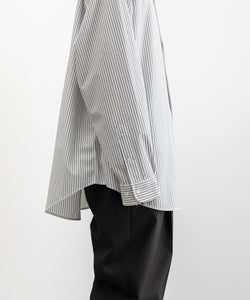 【KANEMASA PHIL.】カネマサのPENCIL STRIPE DRESS JERSEY SHIRT - WHITE×NAVY