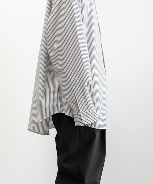 KANEMASA】PENCIL STRIPE DRESS JERSEY SHIRT - WHITE×NAVY – session