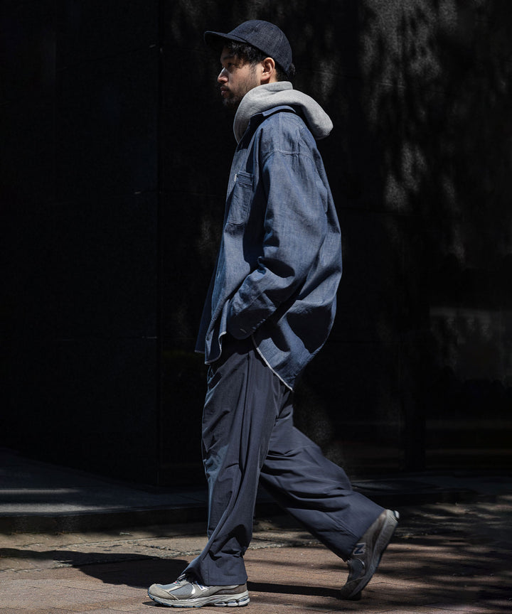 【KANEMASA】FIBRI CUPRO VINTAGE EASY TUCK PANTS - CHARCOAL NAVY