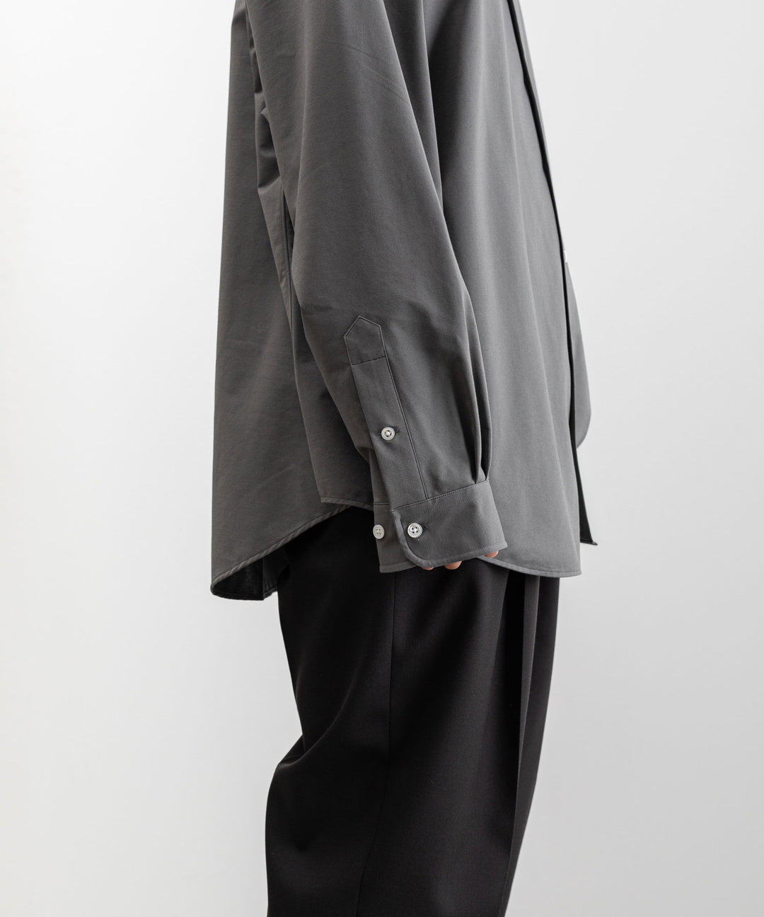 【KANEMASA PHIL.】カネマサのROYAL OX DRESS JERSEY SHIRT - GRAY