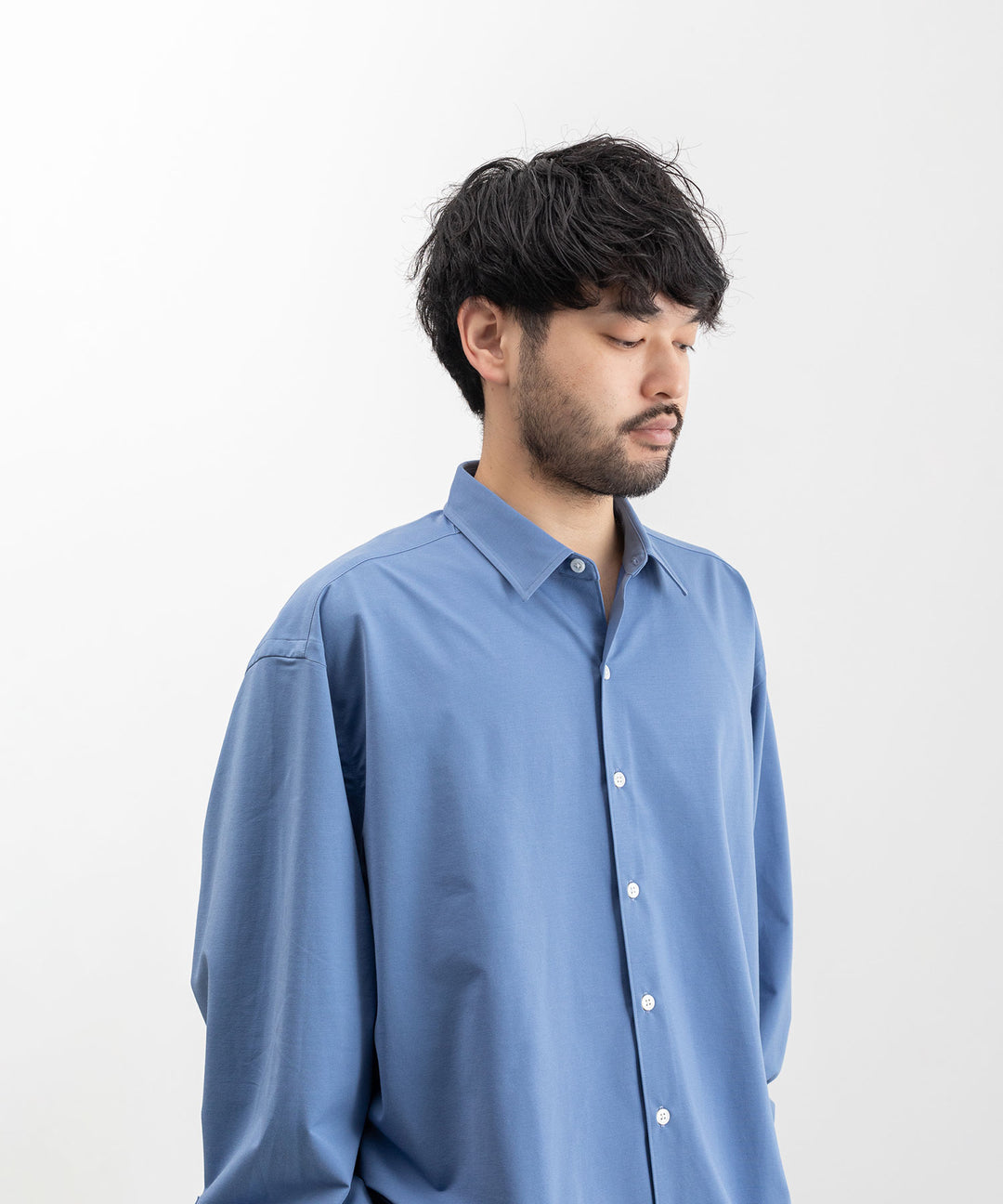 【KANEMASA PHIL.】カネマサのROYAL OX DRESS JERSEY SHIRT - ULTRAMARINE