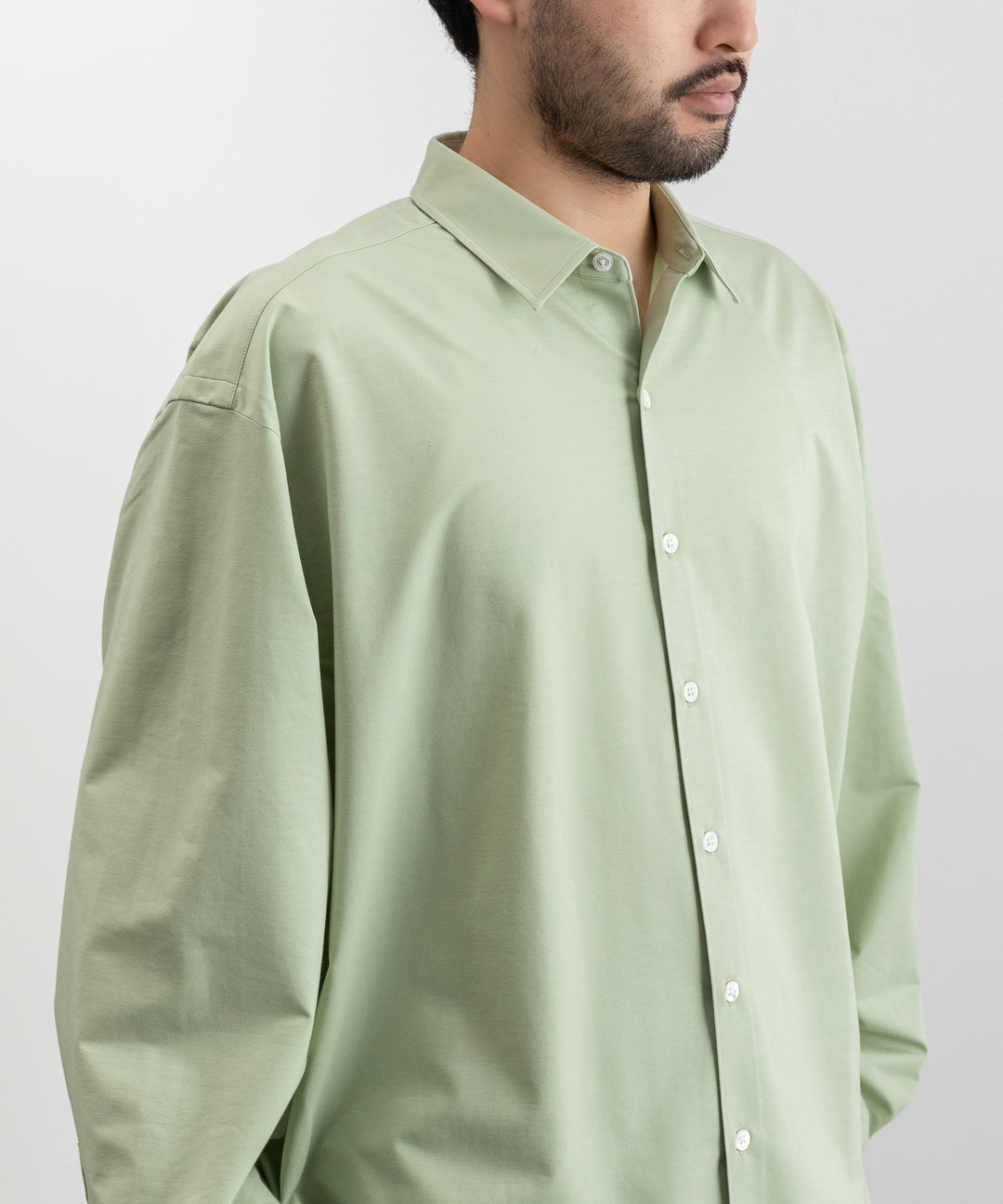 【KANEMASA PHIL.】カネマサのROYAL OX DRESS JERSEY SHIRT - LIGHT GREEN