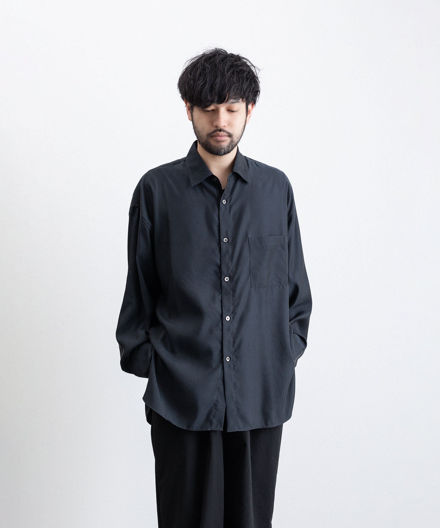 stein / シュタイン】OVERSIZED CUPRO LS SHIRT - BLACK | 公式通販