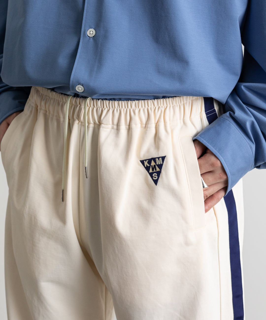 【KANEMASA PHIL.】カネマサのECONYL JERSEY TRACK PANTS - ECRU