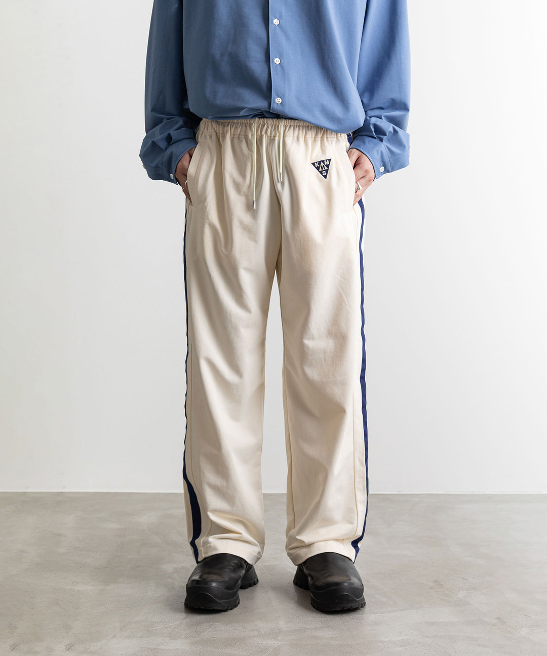 【KANEMASA PHIL.】カネマサのECONYL JERSEY TRACK PANTS - ECRU