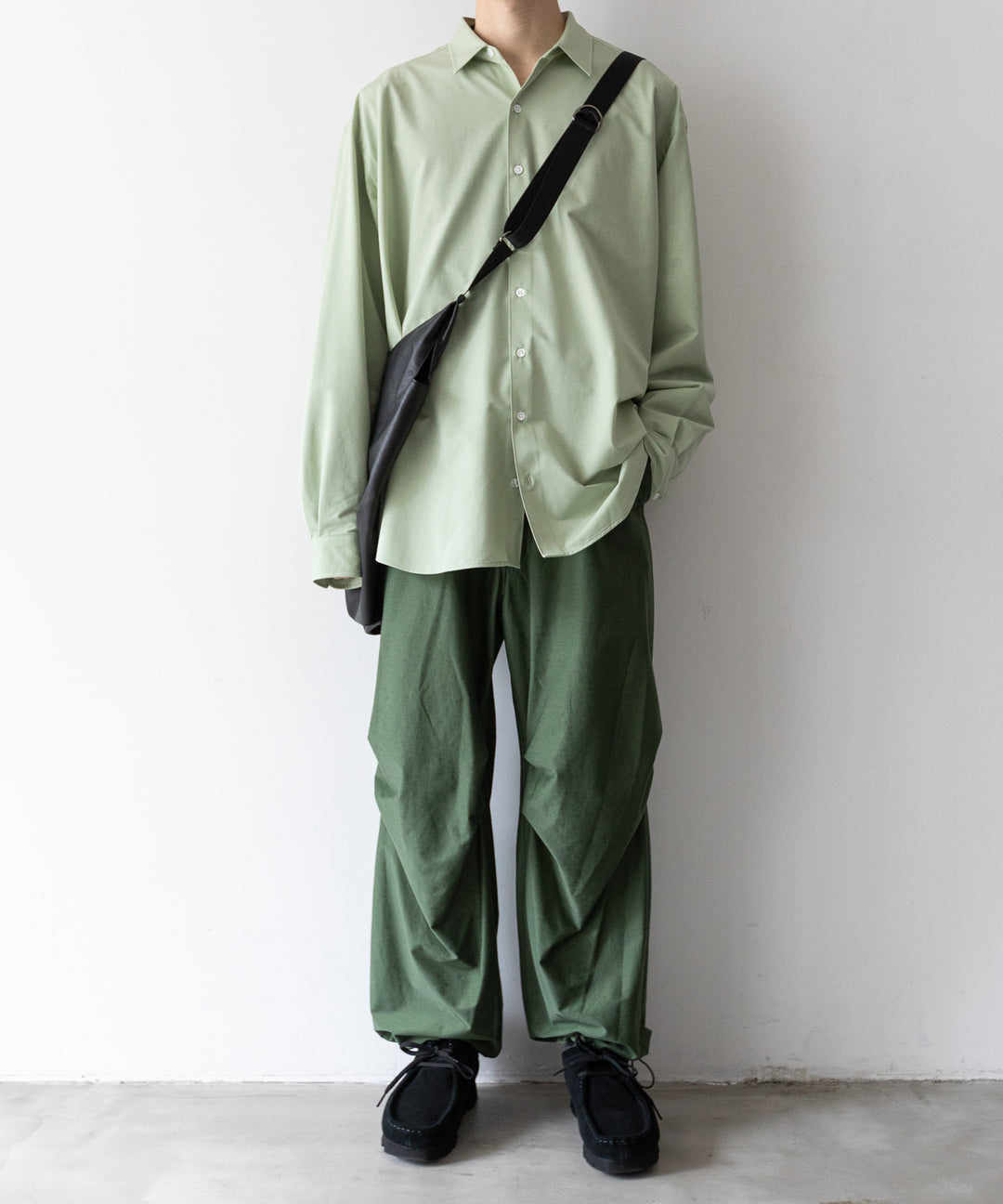 【KANEMASA PHIL.】カネマサのROYAL OX DRESS JERSEY SHIRT - LIGHT GREEN