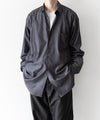 【INTÉRIM】HYPER BIG SILK DENIM REGULAR COLLAR SHIRT - NAVY