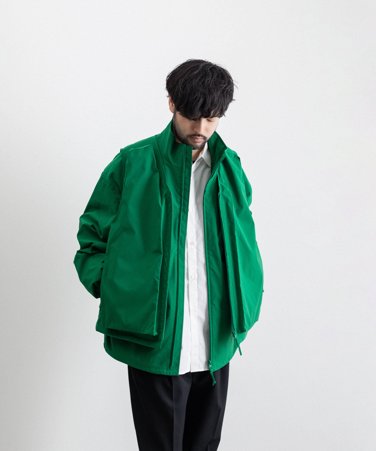 stein / シュタイン】WINDBREAKER STAND COLLAR JACKET - GREEN | 公式