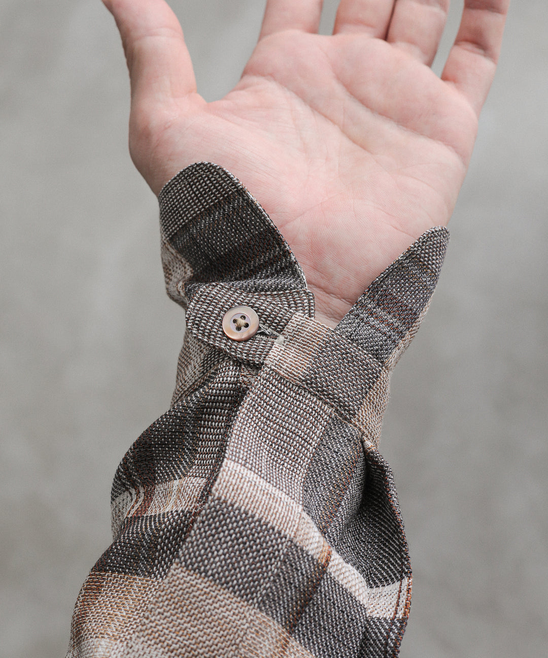 【INTÉRIM】HYPER BIG SHEER FIL A FIL CHECK GATHER SHIRT - PINE BARK CHECK