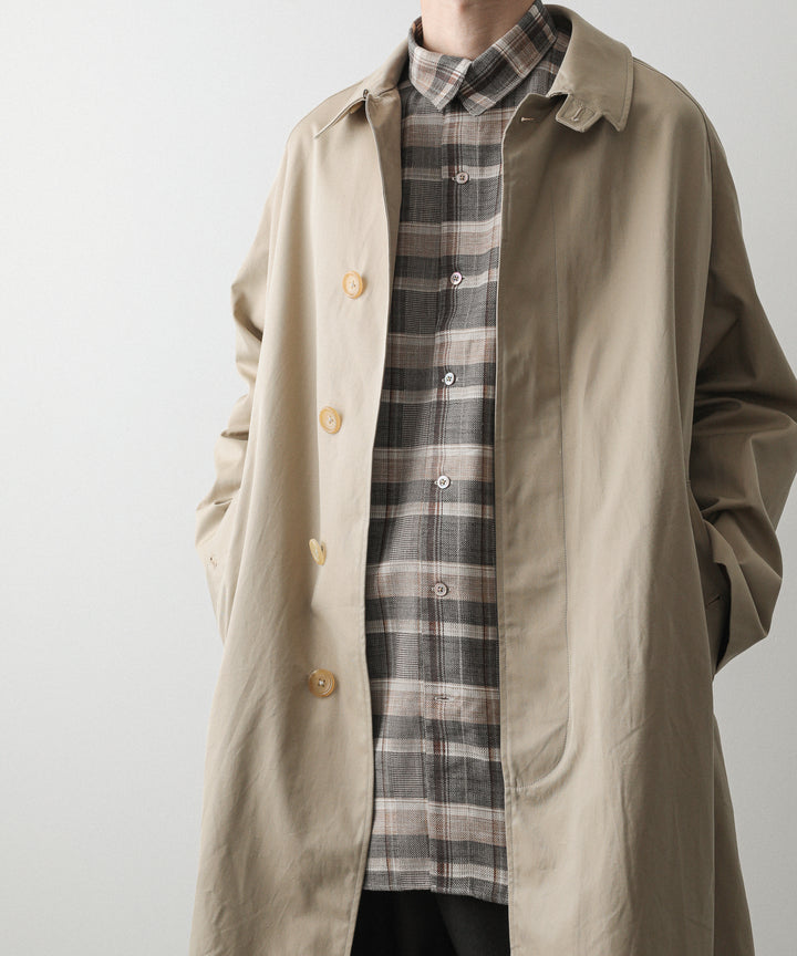 【INTÉRIM】HYPER BIG SHEER FIL A FIL CHECK GATHER SHIRT - PINE BARK CHECK