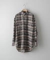 【INTÉRIM】HYPER BIG SHEER FIL A FIL CHECK GATHER SHIRT -  PINE BARK CHECK