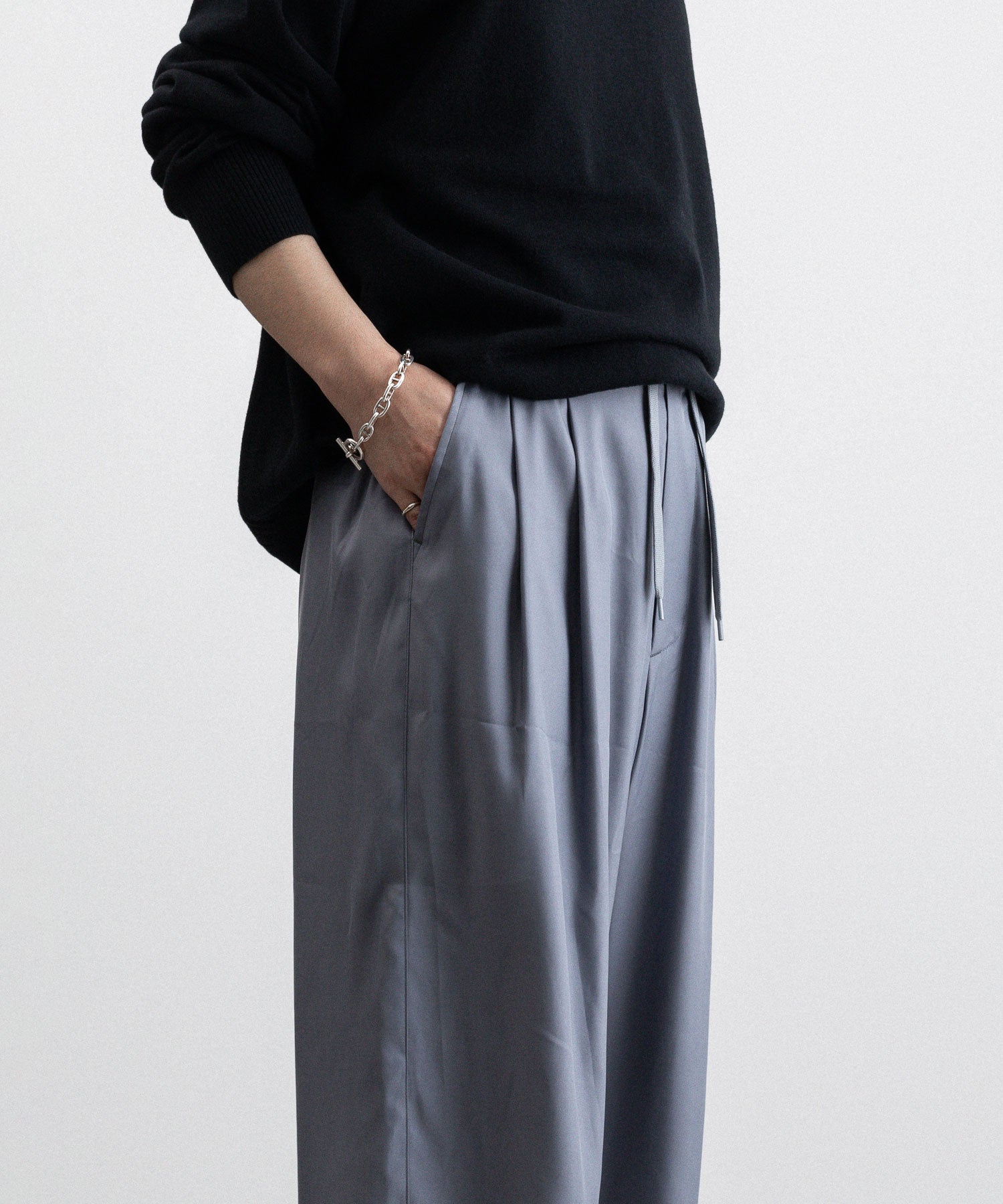 【stein】CUPRO WIDE EASY TROUSERS -  BLUE GREY シュタイン 23SS session セッション 福岡セレクトショップ 公式通販サイト