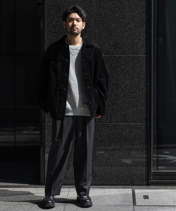 INTERIM(インテリム)の22AWコレクションのHYPER BIG UK CORDUROY COVER ALLのBLACK