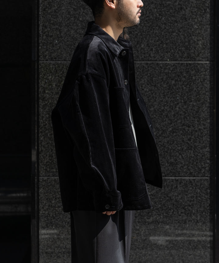 INTERIM(インテリム)の22AWコレクションのHYPER BIG UK CORDUROY COVER ALLのBLACK
