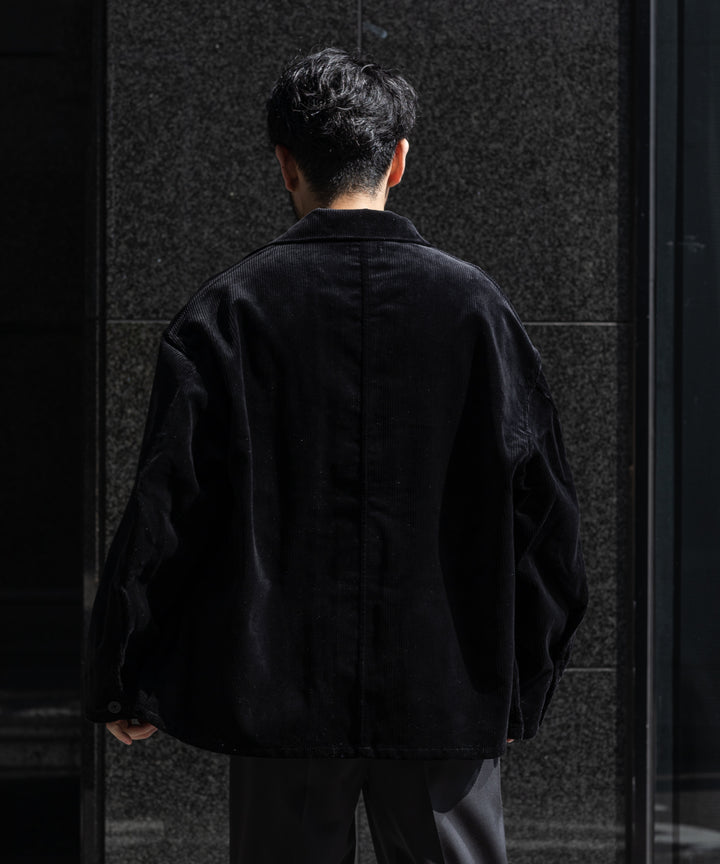 INTERIM(インテリム)の22AWコレクションのHYPER BIG UK CORDUROY COVER ALLのBLACK