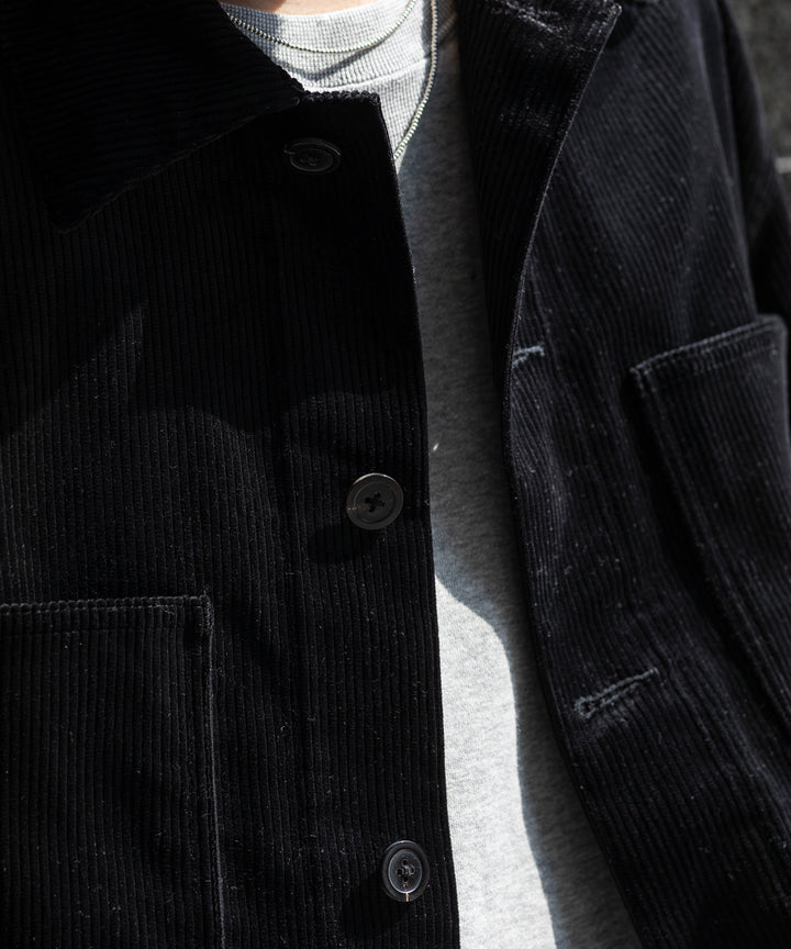 INTERIM(インテリム)の22AWコレクションのHYPER BIG UK CORDUROY COVER ALLのBLACK