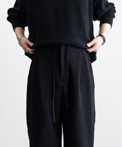 stein / シュタイン】GRADATION PLEATS TWO TUCK TROUSERS - BLACK