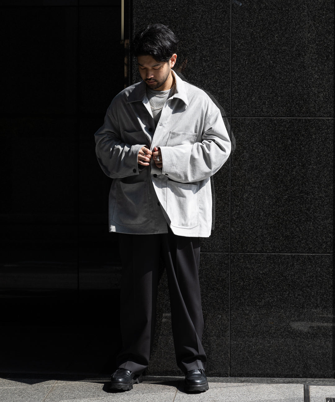 INTERIM(インテリム)の22AWコレクションのHYPER BIG ULTRA SUEDE 13STARS US MILITARY COVER ALLのGRAY