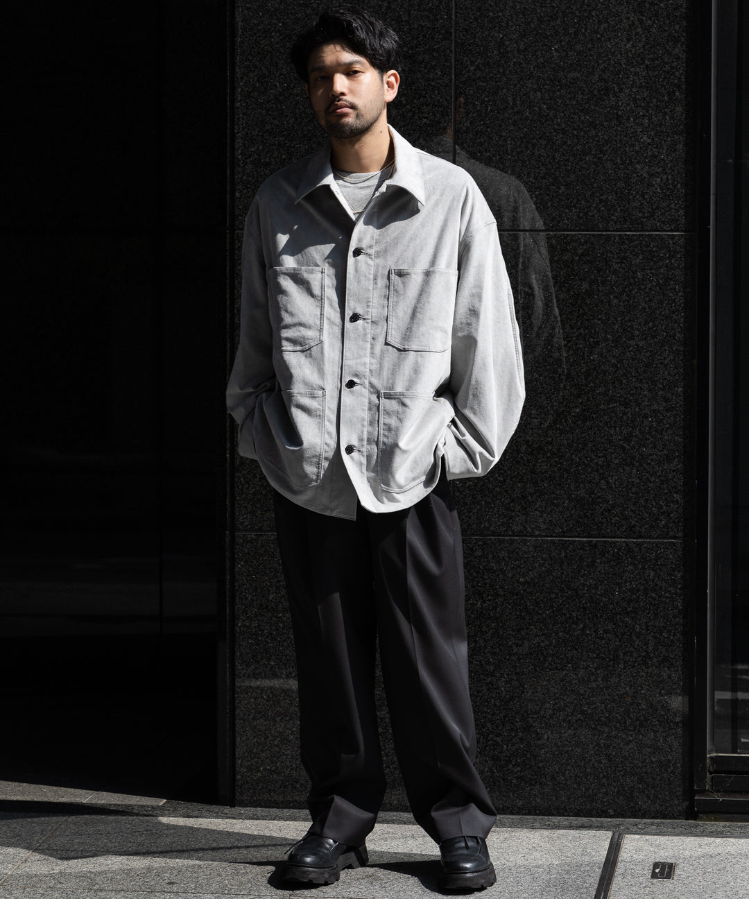 INTERIM(インテリム)の22AWコレクションのHYPER BIG ULTRA SUEDE 13STARS US MILITARY COVER ALLのGRAY