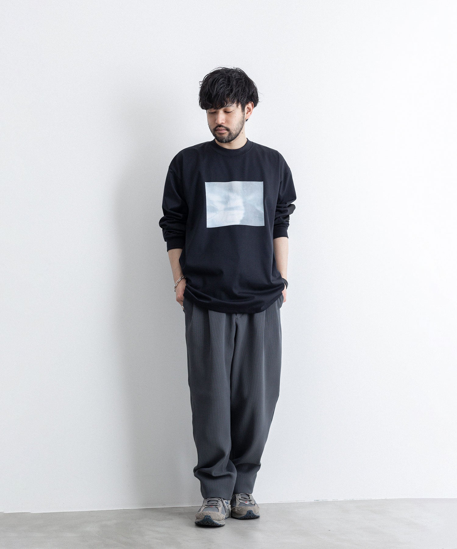 stein / シュタイン】】OVERSIZED LONG SLEEVE TEE [WATER] - DARK