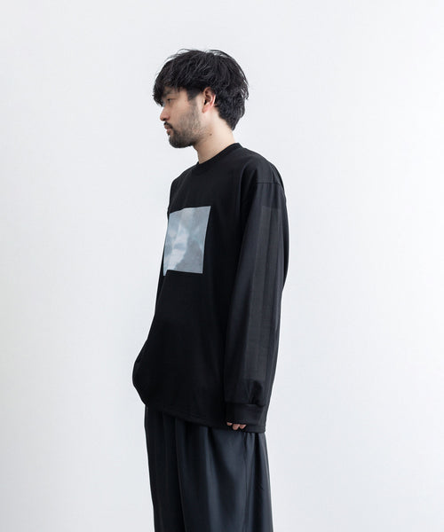 stein / シュタイン】】OVERSIZED LONG SLEEVE TEE [WATER] - BLACK