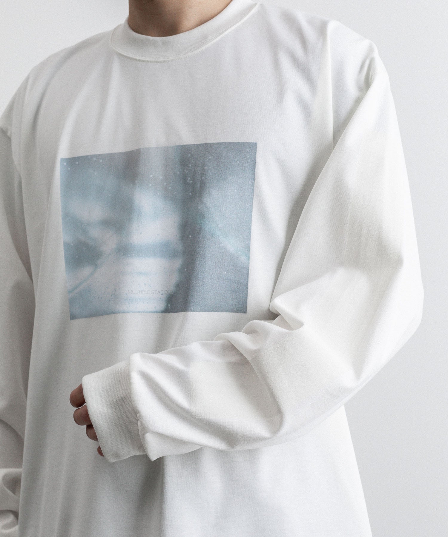 stein / シュタイン】】OVERSIZED LONG SLEEVE TEE [WATER] - WHITE